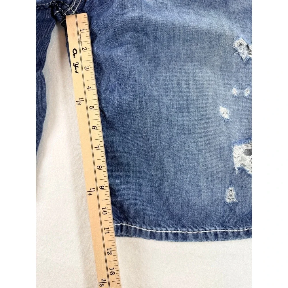 True Religion Surf Denim Distressed Shorts Men's Size 40 Y2K